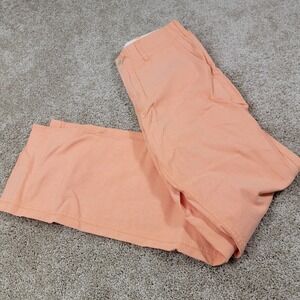 BONOBOS Mens Chinos Pants Peach Size 31 X32 Cotton Flat Front Casual
